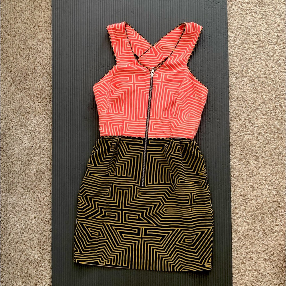 Loeffler Randall Geometric Zip-Up Dress